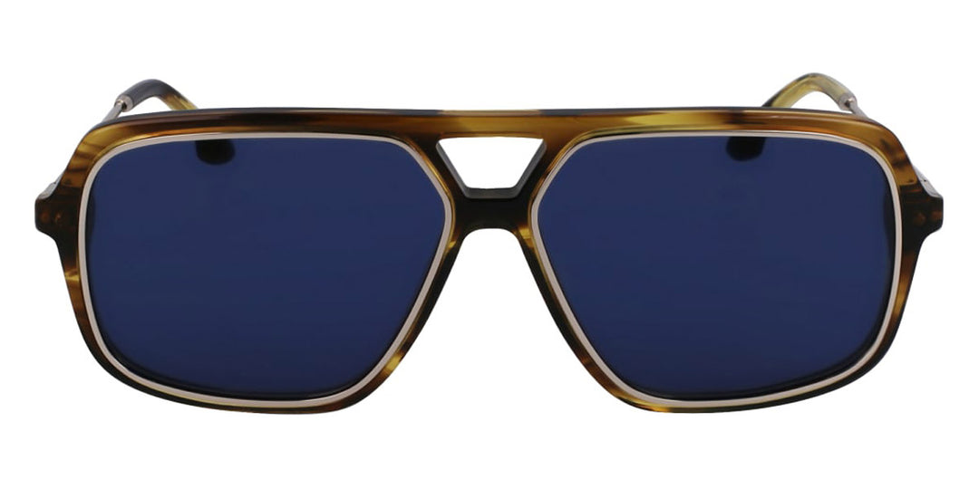 Victoria Beckham VB246S Brown Squared Aviator Sunglasses